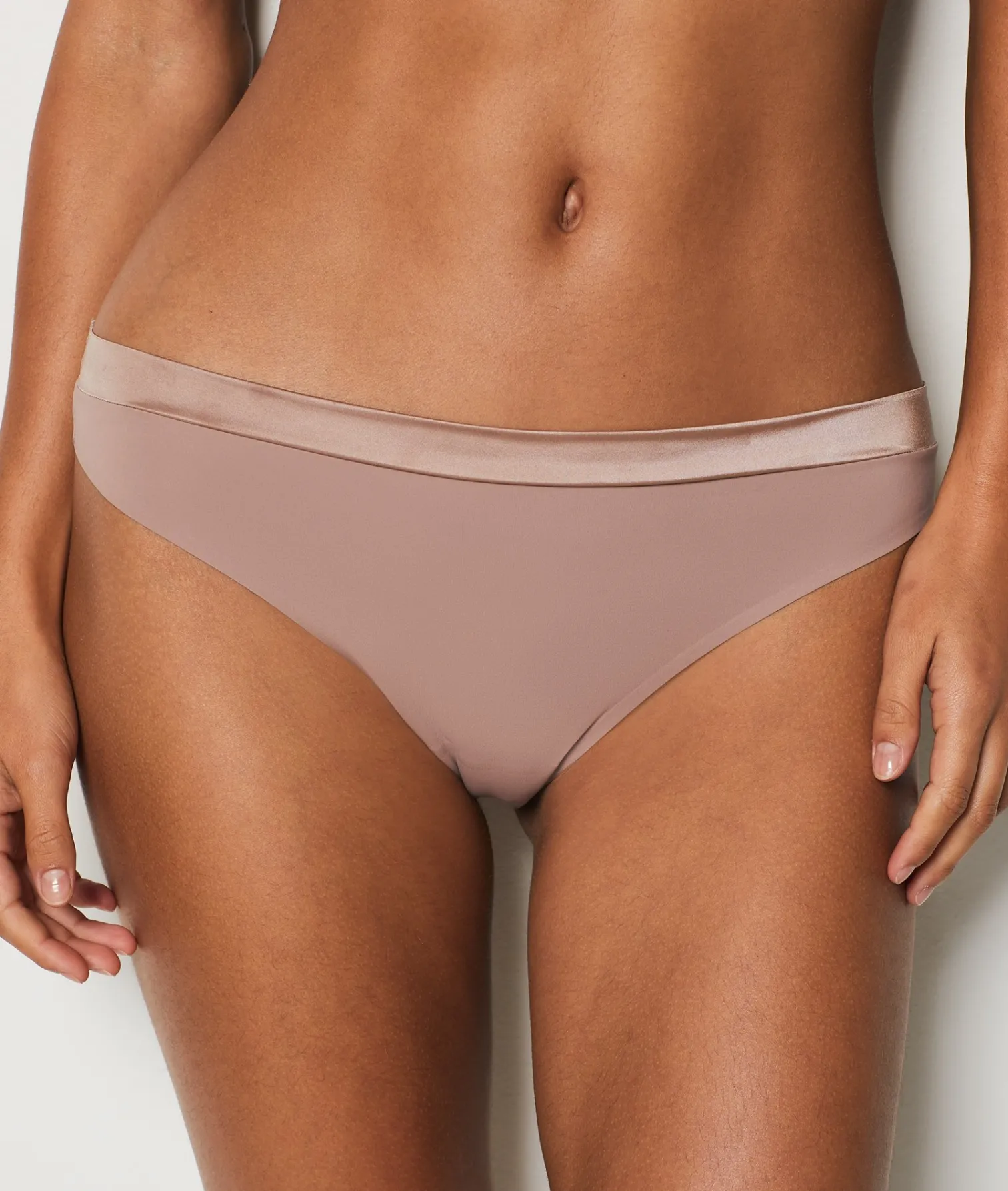 Etam Culotte microfibre satinée TAUPE Cheap