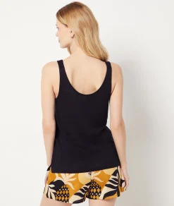 Etam Débardeur 100% lin NOIR Fashion