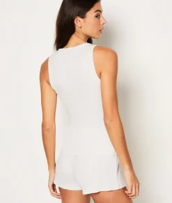 Etam Débardeur côtelé en coton GRIS Store