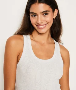 Etam Débardeur côtelé en coton GRIS Store