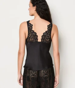 Etam Débardeur de pyjama avec dentelle au dos NOIR Hot