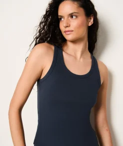 Etam Débardeur de pyjama en coton côtelé BLEU Cheap