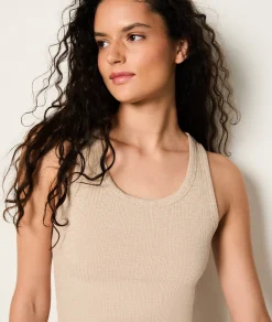 Etam Débardeur de pyjama en coton côtelé BEIGE Shop