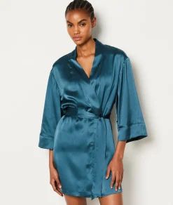 Etam Déshabillé en soie BLEUPETROLE Store