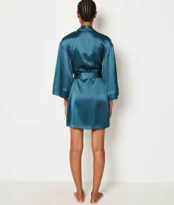 Etam Déshabillé en soie BLEUPETROLE Store