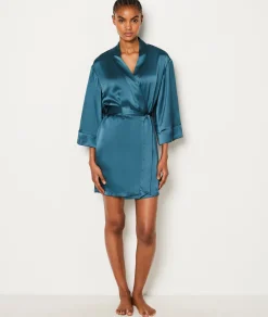 Etam Déshabillé en soie BLEUPETROLE Store