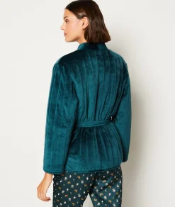 Etam Déshabillé matelassé en velours VERT Cheap