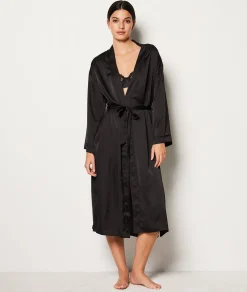 Etam Déshabillé satiné NOIR Outlet