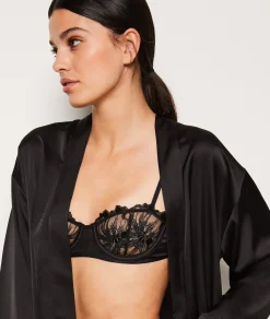Etam Déshabillé satiné NOIR Outlet