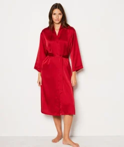 Etam Déshabillé satiné ROUGE Outlet