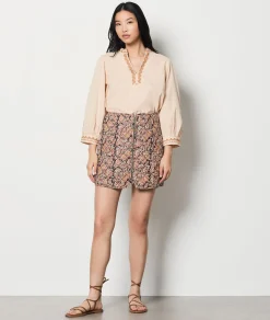 Etam Embroidered 3/4 Sleeve Blouse BLUSH Shop
