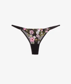 Etam Embroidered Tanga BLACK Flash Sale