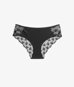 Etam Embroidered Tulle Boyshort BLACK Online