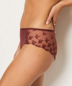 Etam Embroidered Tulle Boyshort TERRACOTTA Fashion