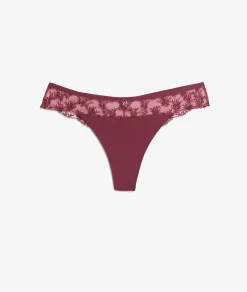 Etam Embroidered Tulle Tanga TERRACOTTA Best