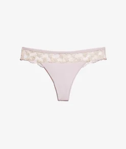 Etam Embroidered Tulle Tanga ECRU Fashion