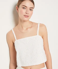 Etam English Broderie Anglaise Strap Top WHITE Outlet