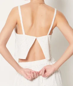 Etam English Broderie Anglaise Strap Top WHITE Outlet