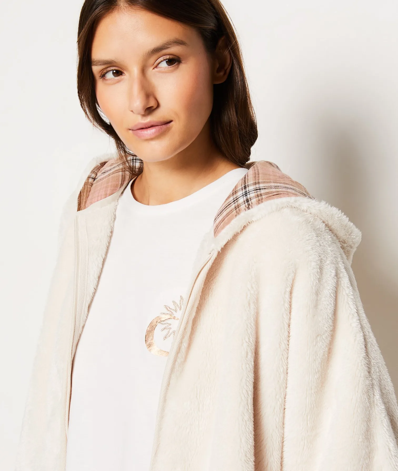 Etam Ensemble 3 pièces de pyjamas veste polaire BEIGE Cheap