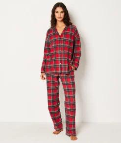 Etam Ensemble 2 pièces de pyjamas en coton à carreaux ROUGE Cheap