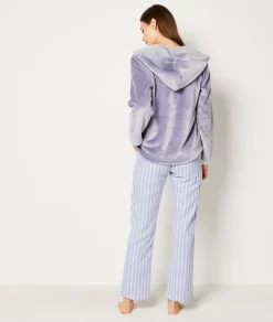 Etam Ensemble 3 pièces de pyjamas veste polaire BLEU Online