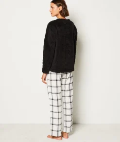 Etam Ensemble 3 pièces de pyjamas veste polaire NOIR Discount