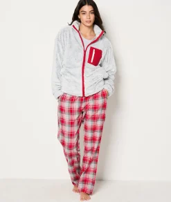 Etam Ensemble 3 pièces de pyjamas veste polaire GRIS New