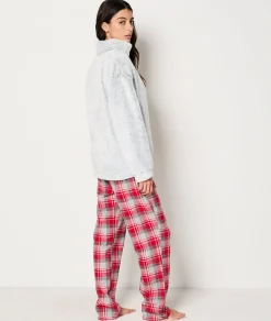 Etam Ensemble 3 pièces de pyjamas veste polaire GRIS New