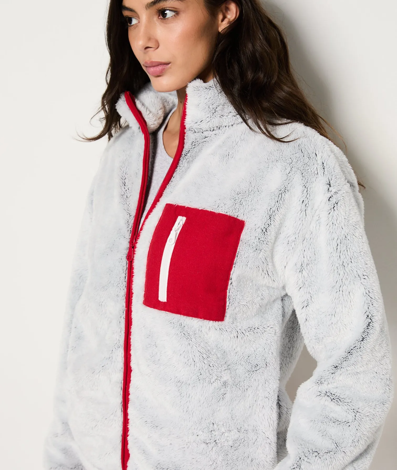 Etam Ensemble 3 pièces de pyjamas veste polaire GRIS New