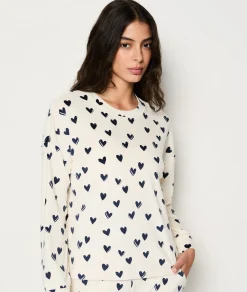 Etam Ensemble 2 pièces de pyjamas à motifs cœur MARINE Clearance
