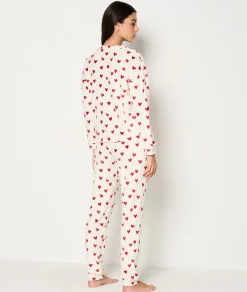 Etam Ensemble 2 pièces de pyjamas à motifs cœur ROUGE Sale
