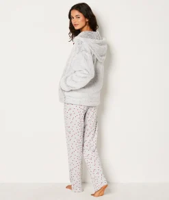 Etam Ensemble 3 pièces de pyjamas veste polaire GRIS Online