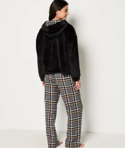 Etam Ensemble 2 pièces de pyjamas en polaire ANTHRACITE Online