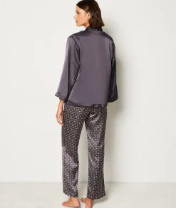 Etam Ensemble 3 pièces de pyjamas satiné ANTHRACITE Shop