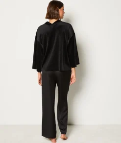 Etam Ensemble 3 pièces de pyjamas en velours NOIR Fashion
