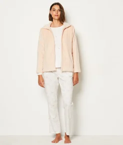 Etam Ensemble 3 pièces de pyjamas veste polaire ROSEPOUDRE Hot