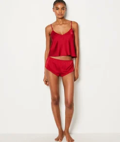 Etam Ensemble 2 pièces de pyjama satinées ROUGE Store