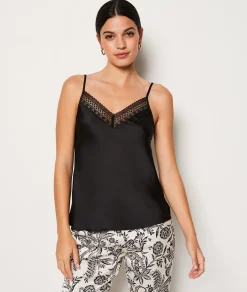 Etam Ensemble pyjama 3 pièces déshabillé en polaire et satin NOIR Cheap