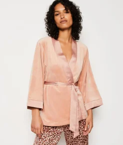 Etam Ensemble pyjama 3 pièces léopard veste micro polaire BLUSH Outlet