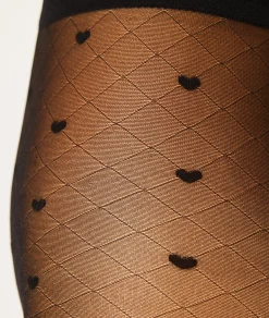 Etam Fashion Tights with Heart Dots NOIR Sale