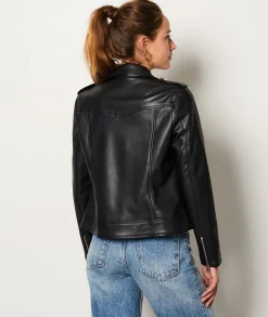 Etam Faux Leather Jacket NOIR Outlet