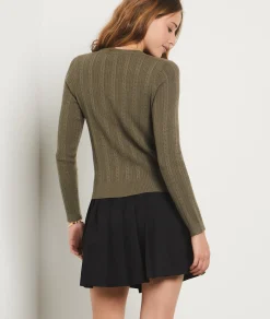 Etam Fine Knit Sweater KHAKI Cheap