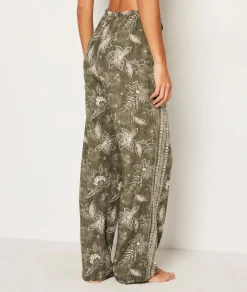 Etam Flared Patterned Pyjama Bottoms KAKI Best Sale