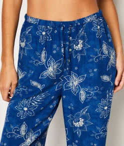 Etam Flared Patterned Pyjama Bottoms BLEU Outlet