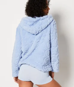 Etam Fleece Hoodie with Heart Print BLEUCIEL Outlet