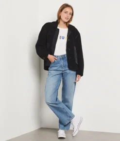 Etam Fleece Jacket BLACK Sale
