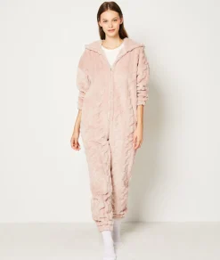 Etam Fleece Jumpsuit PEACH Outlet