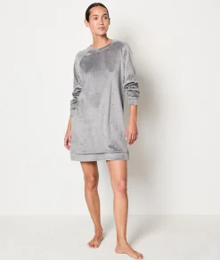 Etam Fleece Nightshirt with Star Pattern ANTHRACITE Online