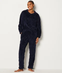 Etam Fleece Pyjama Bottoms BLEUNUIT Outlet