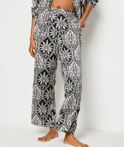 Etam Floral Print Pyjama Trousers IMPFDBLACK Best Sale